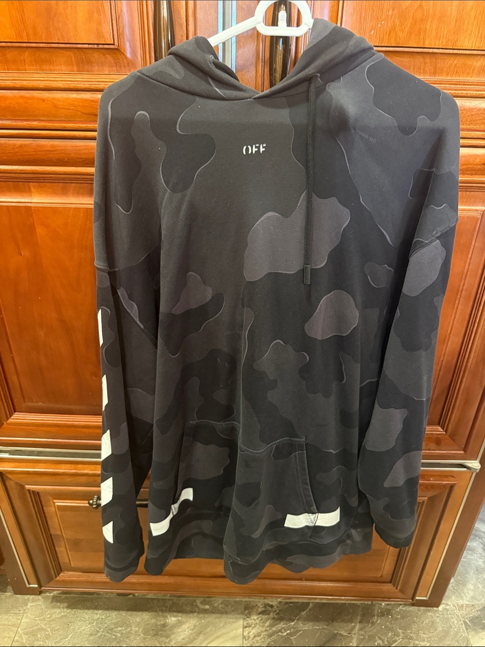 Off-White Black Camouflage Hoodie Sweatshirt